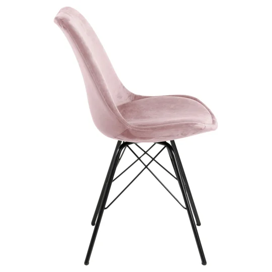 Krzesło tapicerowane LUKE różowe - nogi czarne - Zdjęcie 4