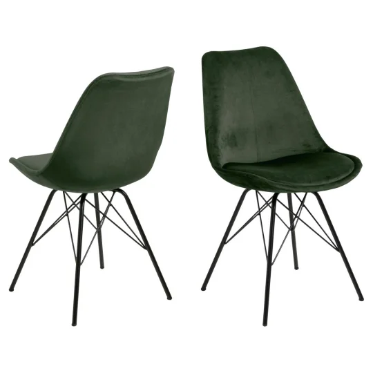 Krzesło tapicerowane LUKE ciemnozielone - nogi czarne - Zdjęcie 2