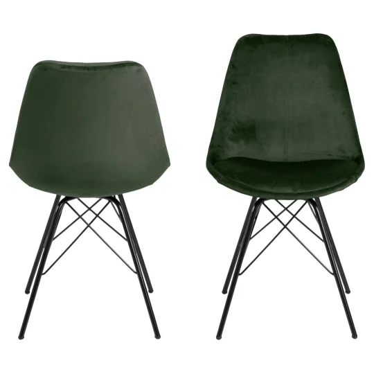 Krzesło tapicerowane LUKE ciemnozielone - nogi czarne - Zdjęcie 3