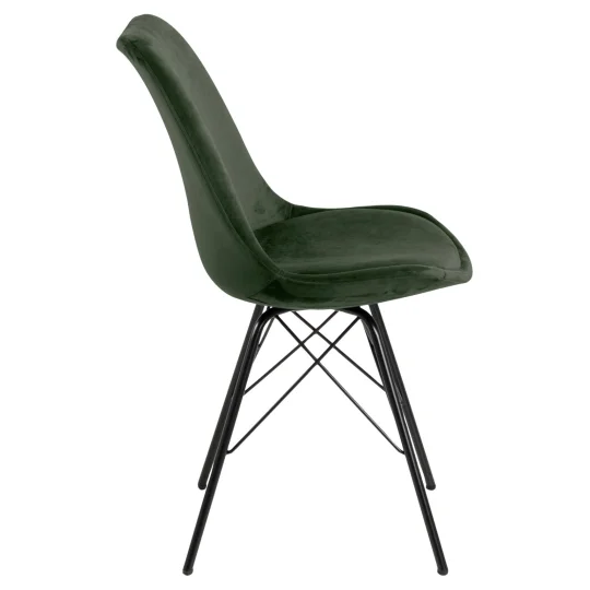Krzesło tapicerowane LUKE ciemnozielone - nogi czarne - Zdjęcie 4