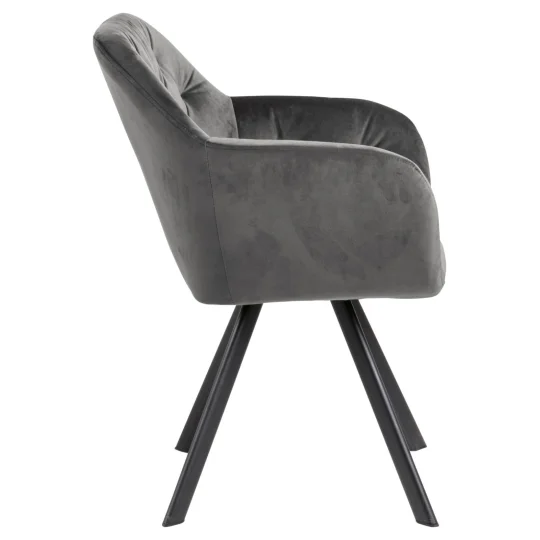 Krzesło tapicerowane HUGO ciemnoszare - Zdjęcie 4
