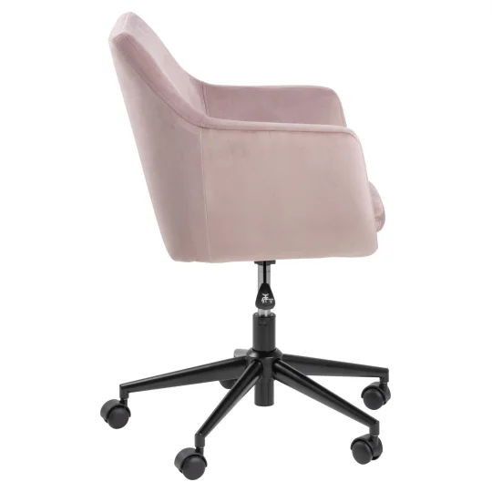 Krzesło biurowe tapicerowane SAMUEL różowe - Zdjęcie 4