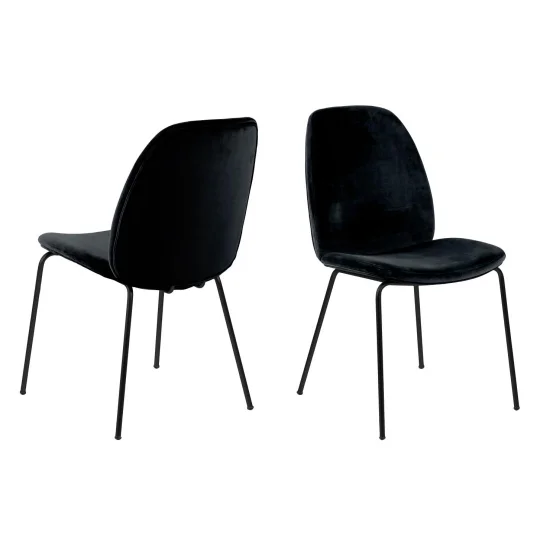 Krzesło tapicerowane ELARA czarne - Zdjęcie 2
