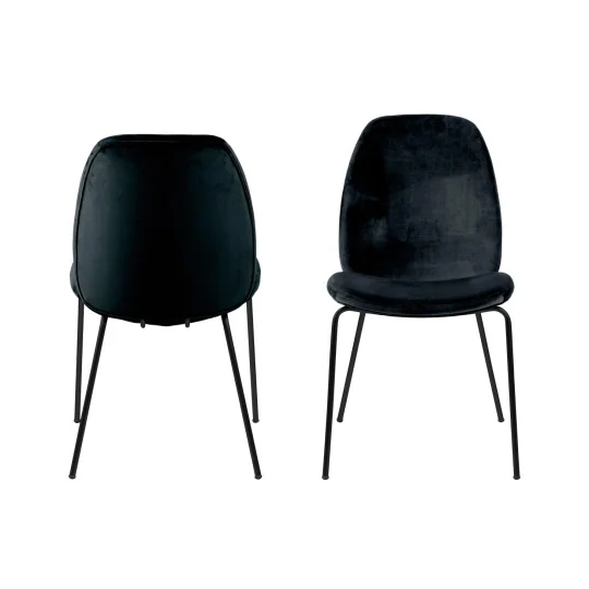 Krzesło tapicerowane ELARA czarne - Zdjęcie 3