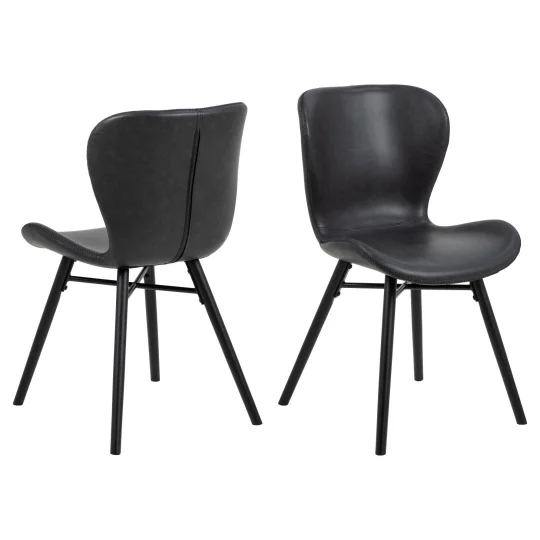 Krzesło z ekoskóry EVAN czarne - nogi czarne - Zdjęcie 2