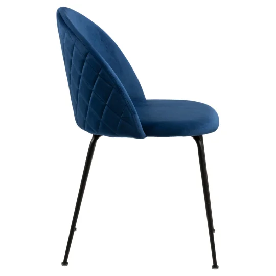 Krzesło tapicerowane NASH niebieskie - nogi czarne - Zdjęcie 4