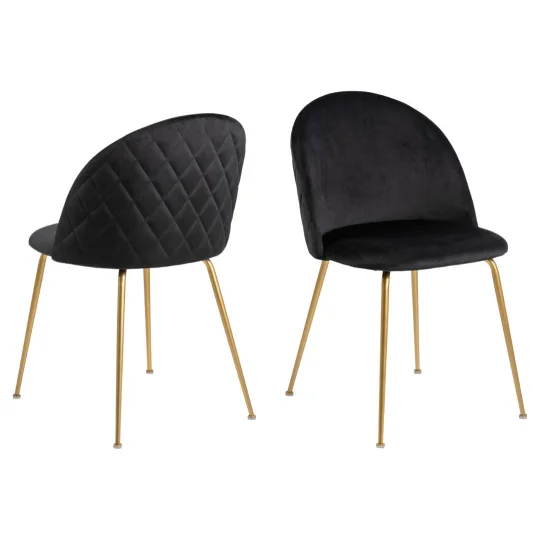 Krzesło tapicerowane NASH czarne - nogi złote - Zdjęcie 4