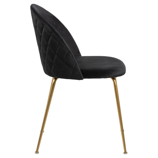 Krzesło tapicerowane NASH czarne - nogi złote - Zdjęcie 3