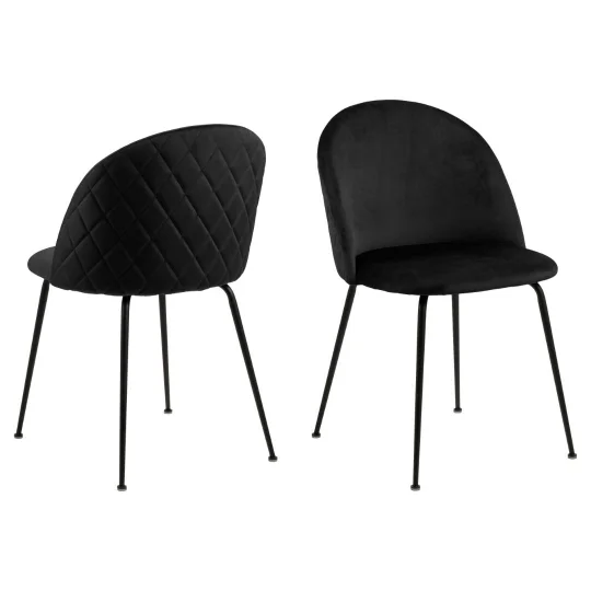 Krzesło tapicerowane NASH czarne - nogi czarne - Zdjęcie 2