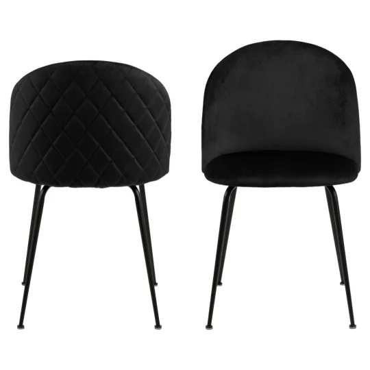 Krzesło tapicerowane NASH czarne - nogi czarne - Zdjęcie 3