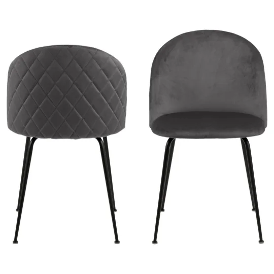 Krzesło tapicerowane NASH ciemnoszare - nogi czarne - Zdjęcie 3