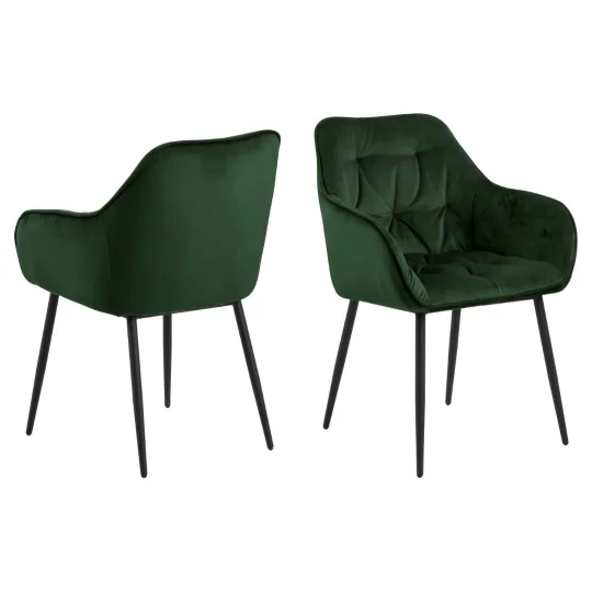 Krzesło tapicerowane LEO zielone - Zdjęcie 2