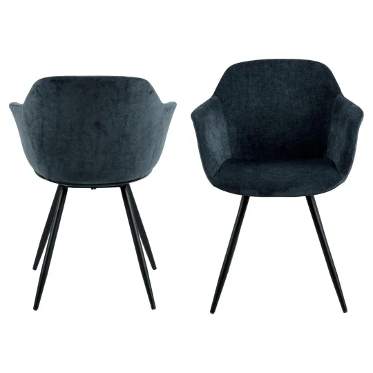Krzesło tapicerowane ALBA ciemnoniebieskie - Zdjęcie 3