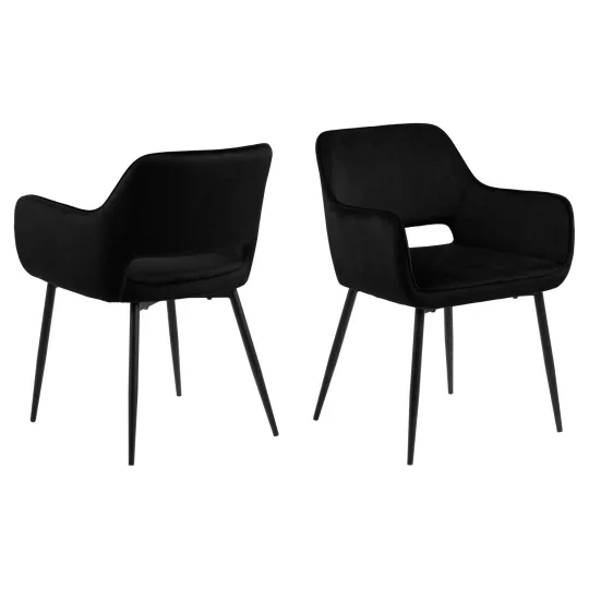 Krzesło tapicerowane ROMA czarne - Zdjęcie 2