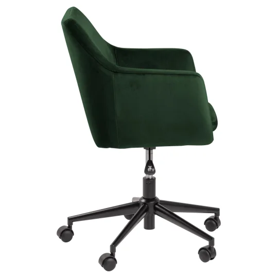 Krzesło biurowe tapicerowane SAMUEL ciemnozielone - Zdjęcie 4
