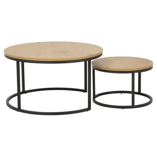 Podwójny stolik kawowy AMSTER okleina dębowa - Zdjęcie 2