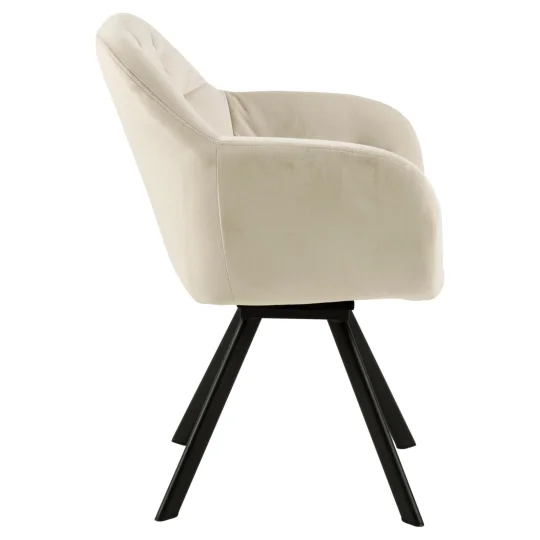 Krzesło tapicerowane HUGO beżowe - Zdjęcie 4