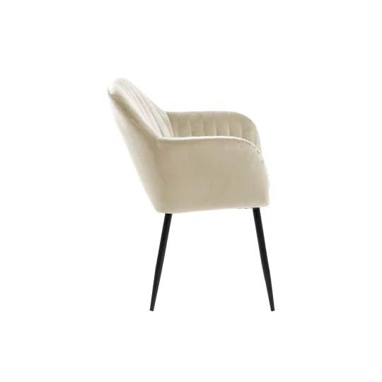 Krzesło tapicerowane IAN beżowe - nogi czarne - Zdjęcie 4