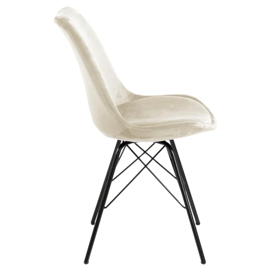 Krzesło tapicerowane LUKE ecru - nogi czarne - Zdjęcie 4