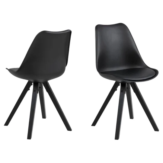 Krzesło z ekoskóry NICOLE czarne - nogi czarne - Zdjęcie 2