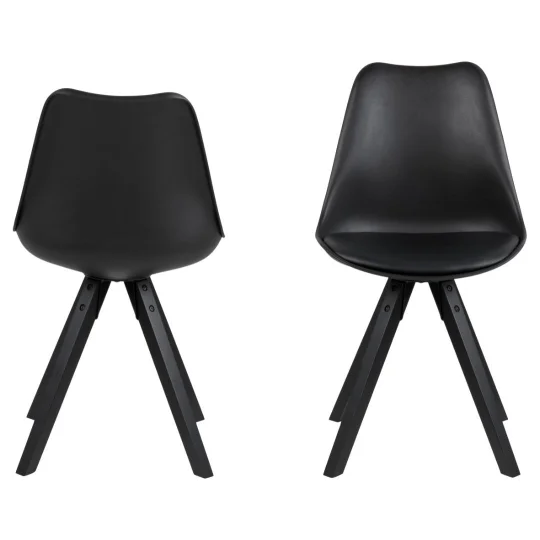 Krzesło z ekoskóry NICOLE czarne - nogi czarne - Zdjęcie 3