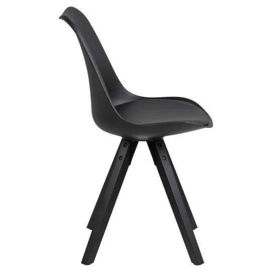 Krzesło z ekoskóry NICOLE czarne - nogi czarne - Zdjęcie 4