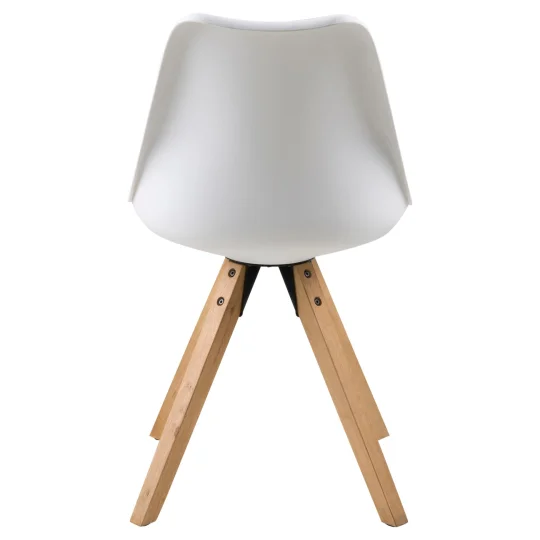 Krzesło z ekoskóry NICO białe - nogi drewniane - Zdjęcie 4