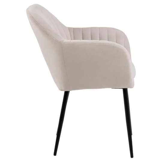 Krzesło tapicerowane IAN ecru - nogi czarne - Zdjęcie 4