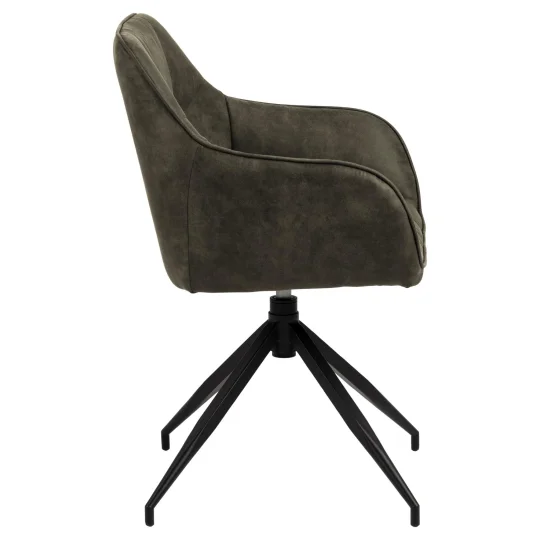 Obrotowe krzesło tapicerowane NOLAN ciemnozielone - Zdjęcie 4