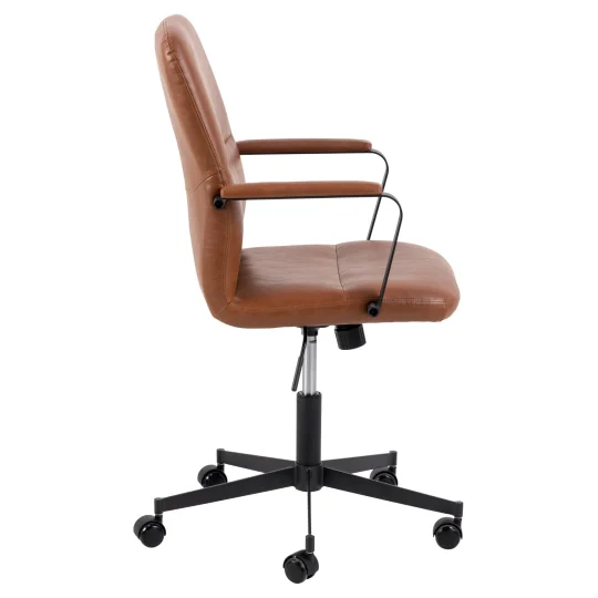 Krzesło biurowe z ekoskóry BALE brązowe - Zdjęcie 4