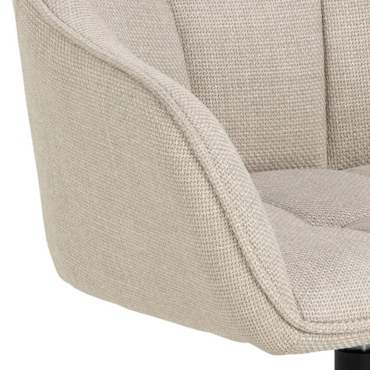 Obrotowe krzesło tapicerowane NOLAN beżowe - Zdjęcie 5