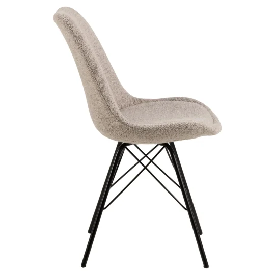 Krzesło tapicerowane LUKE beżowe - nogi czarne - Zdjęcie 3