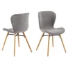 Krzesło tapicerowane EVA szare - nogi drewniane