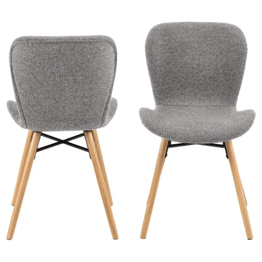 Krzesło tapicerowane EVA szare - nogi drewniane - Zdjęcie 2
