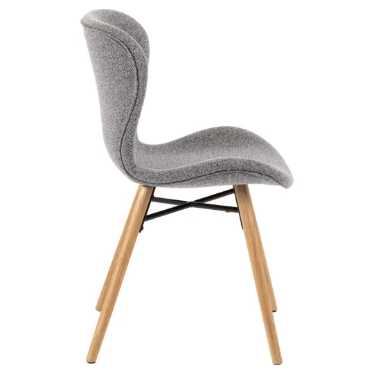 Krzesło tapicerowane EVA szare - nogi drewniane - Zdjęcie 3