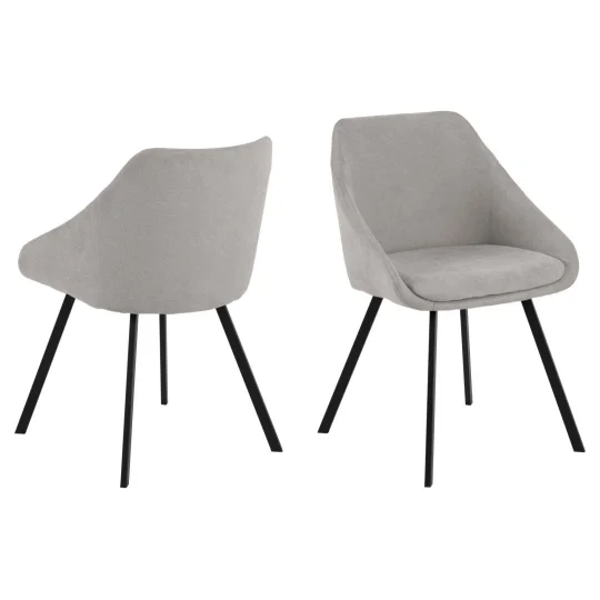 Krzesło tapicerowane CHLOE jasnoszare - nogi czarne - Zdjęcie 2