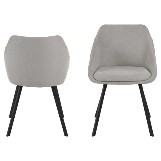 Krzesło tapicerowane CHLOE jasnoszare - nogi czarne - Zdjęcie 3
