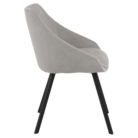 Krzesło tapicerowane CHLOE jasnoszare - nogi czarne - Zdjęcie 4