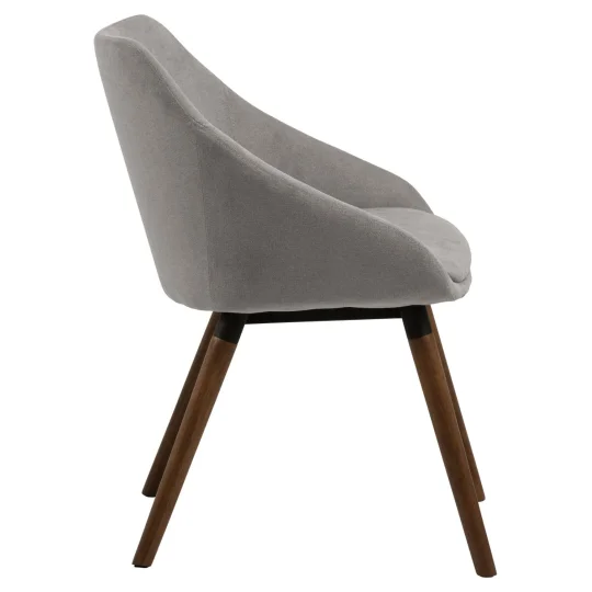 Krzesło tapicerowane CHLOE szare - nogi drewniane - Zdjęcie 4