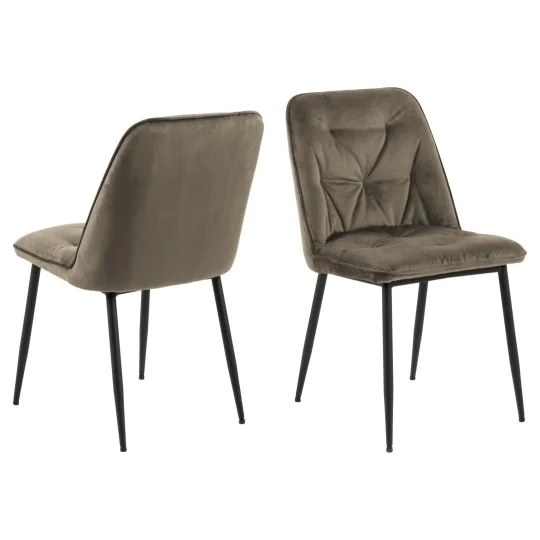 Krzesło tapicerowane DAKOTA jasnobrązowe - Zdjęcie 2