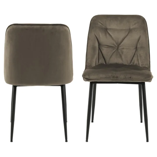 Krzesło tapicerowane DAKOTA jasnobrązowe - Zdjęcie 3