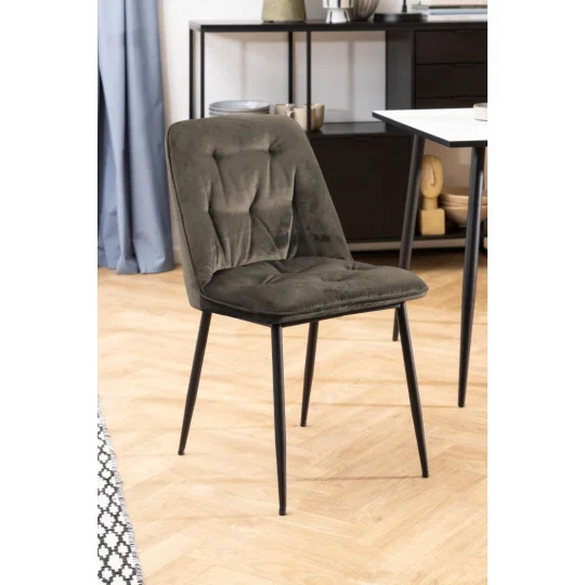 Krzesło tapicerowane DAKOTA jasnobrązowe - Zdjęcie 6