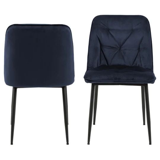 Krzesło tapicerowane DAKOTA niebieskie - Zdjęcie 2