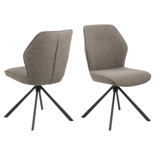 Krzesło tapicerowane LIVIA jasnobrązowe - Zdjęcie 2