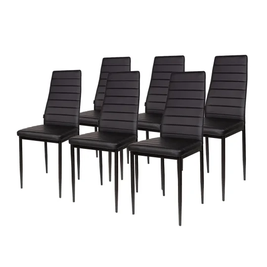 Stół NOWRA 140/180 + 6 krzeseł MATI czarny - Zdjęcie 4