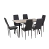 Stół NOWRA 140/180 + 6 krzeseł MATI czarny