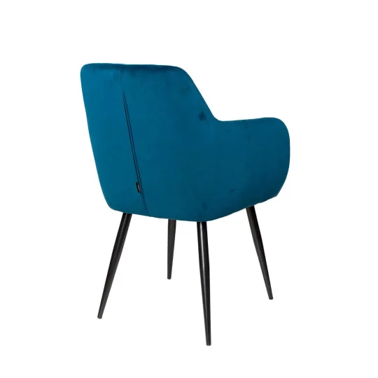 Stół RUBBO fi 105 drewniany + 4 krzesła MUNIOS BIS niebieski - Zdjęcie 4