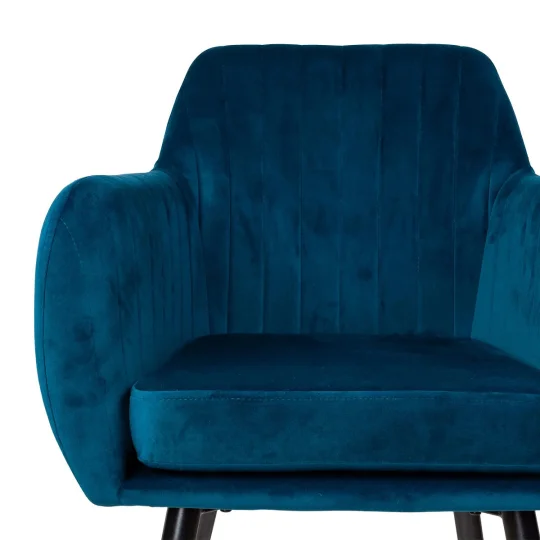Stół LEVIN fi 110 + 4 krzesła MUNIOS BIS niebieski - Zdjęcie 6