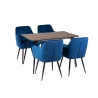 Stół MELTON 120/160 + 4 krzesła MUNIOS BIS niebieski