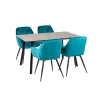 Stół NOWRA 140/180 + 4 krzesła ZIDANE turkusowy